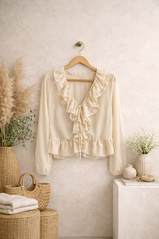 Πουκάμισο elegant με βολάν