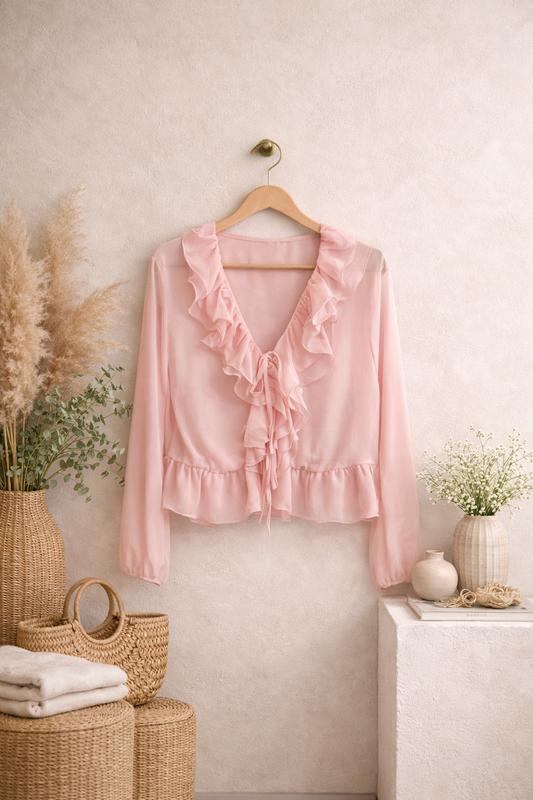 Πουκάμισο elegant με βολάν