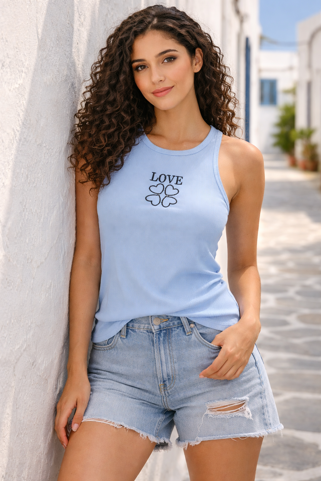 Top viscose letter printed