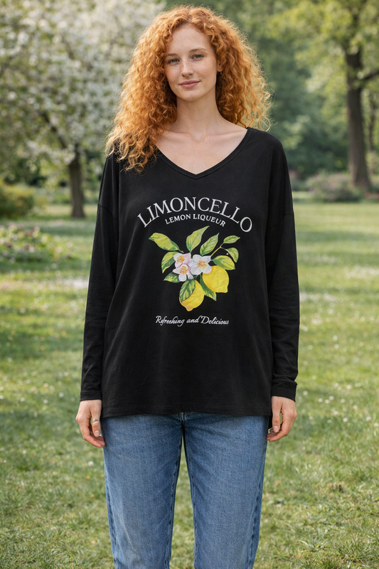 Μπλούζα βαμβακερή με στάμπα oversized