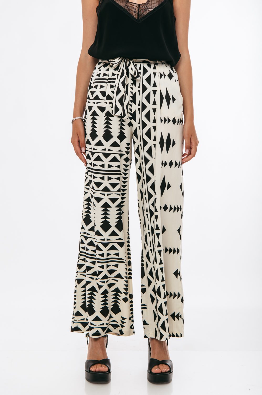 Παντελόνα printed με ζωνάκι