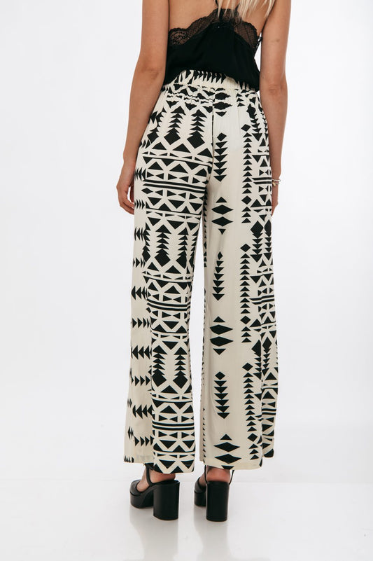 Παντελόνα printed με ζωνάκι