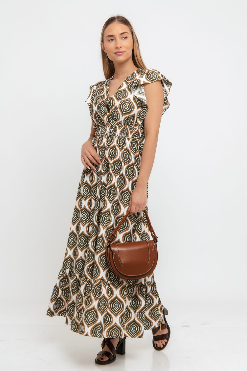 Φόρεμα maxi geometric printed
