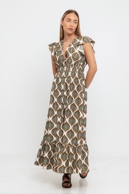Φόρεμα maxi geometric printed