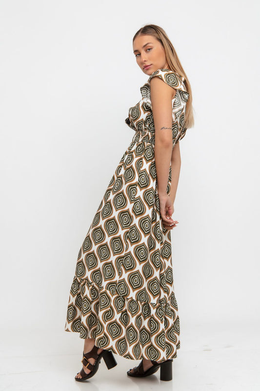 Φόρεμα maxi geometric printed