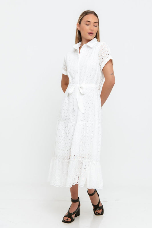 Φόρεμα midi σεμιζιέ κηπούρ