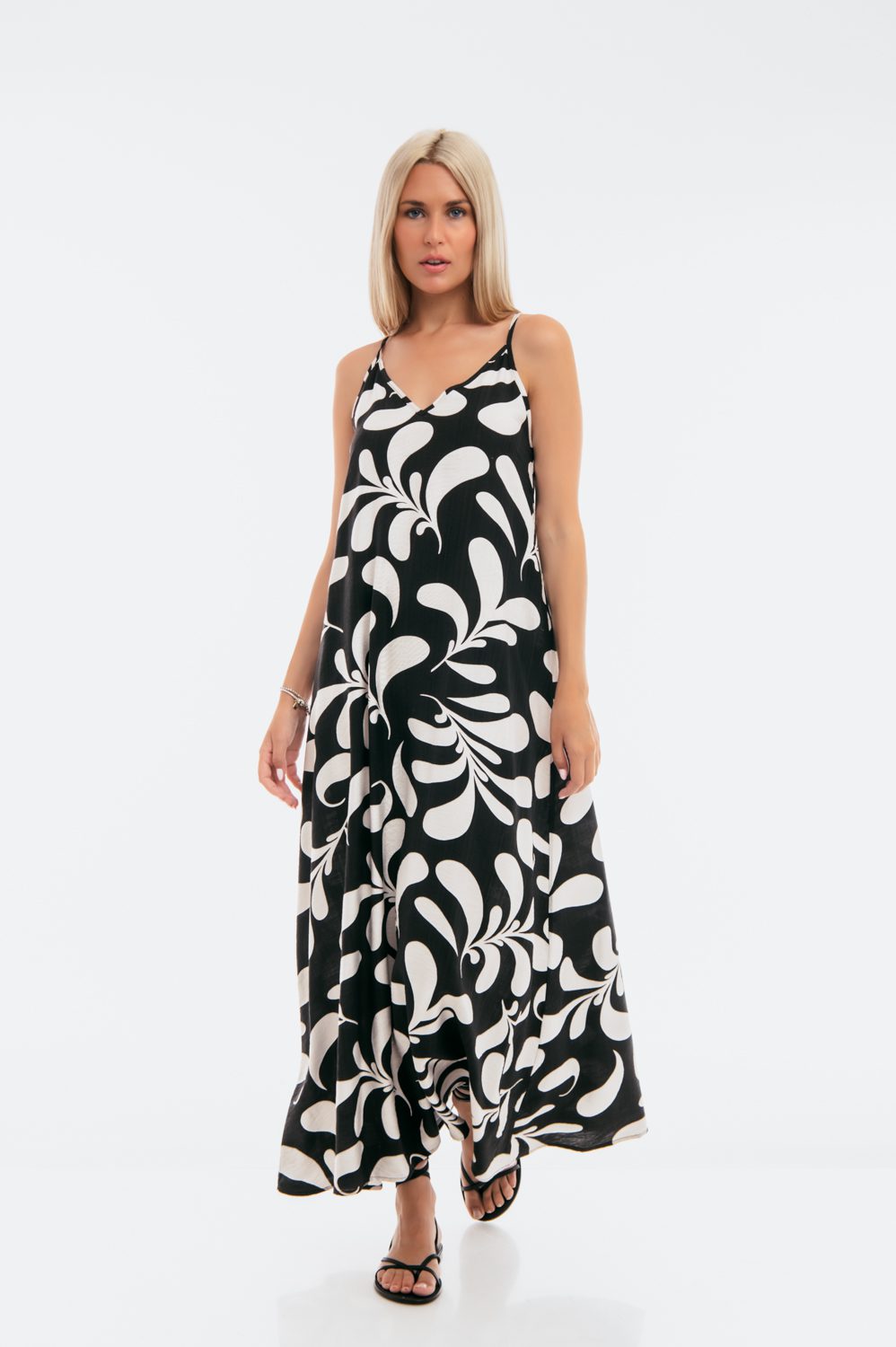 Φόρεμα maxi εμπριμέ printed detailed