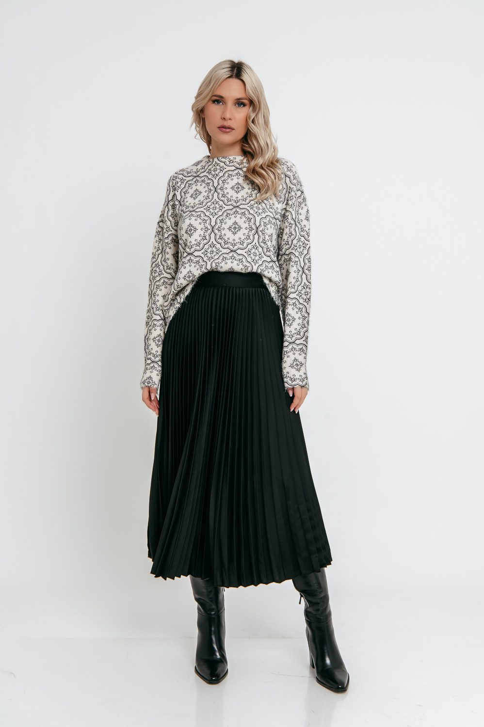 Φούστα maxi satin πλισέ