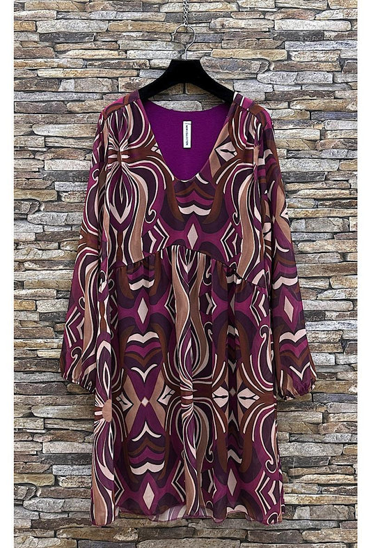 Φόρεμα mini/midi elegant εμπριμέ printed