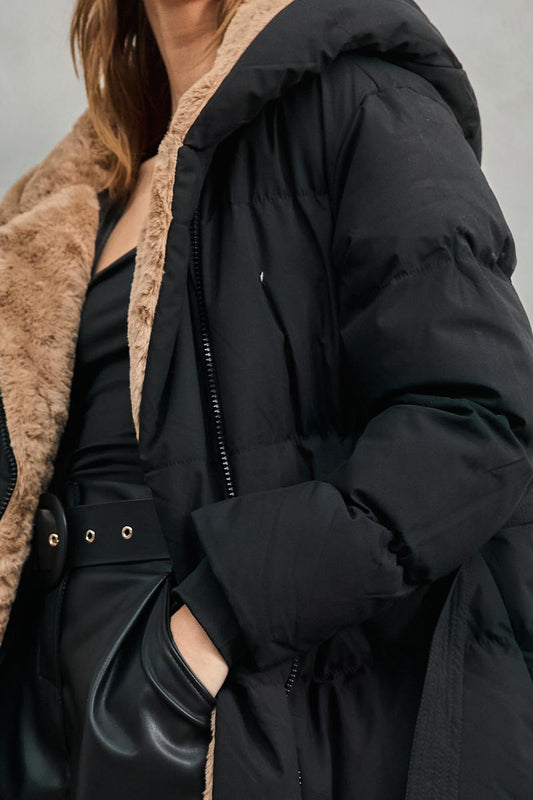Μπουφάν midi με γούνα