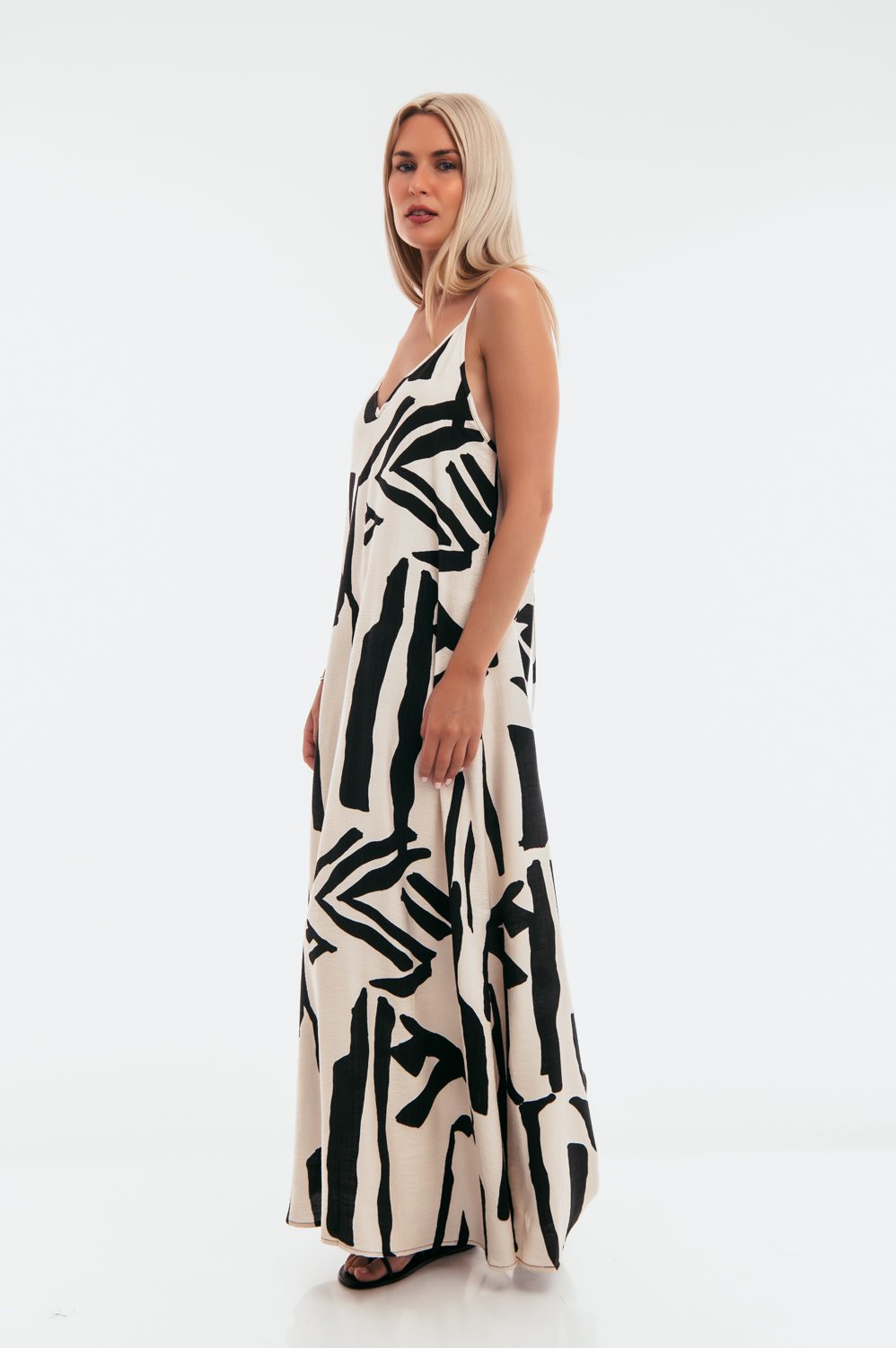 Φόρεμα maxi printed detailed