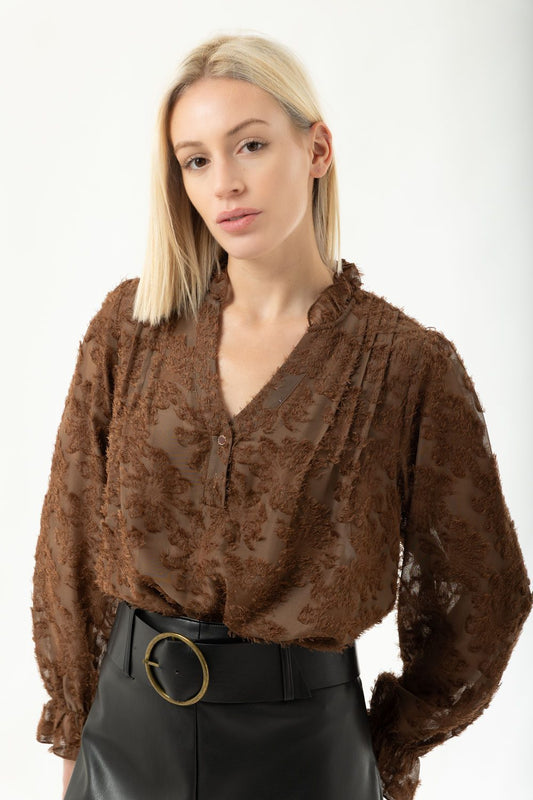 Μπλούζα με balloon μανίκια