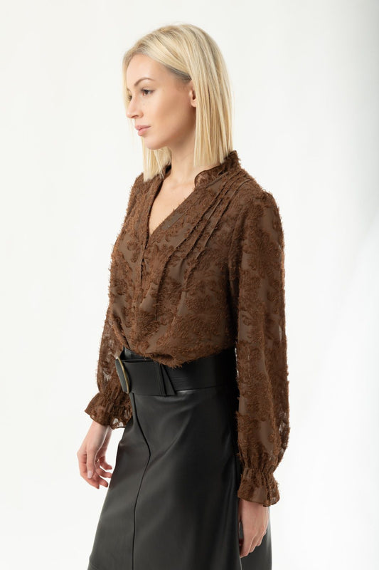 Μπλούζα με balloon μανίκια