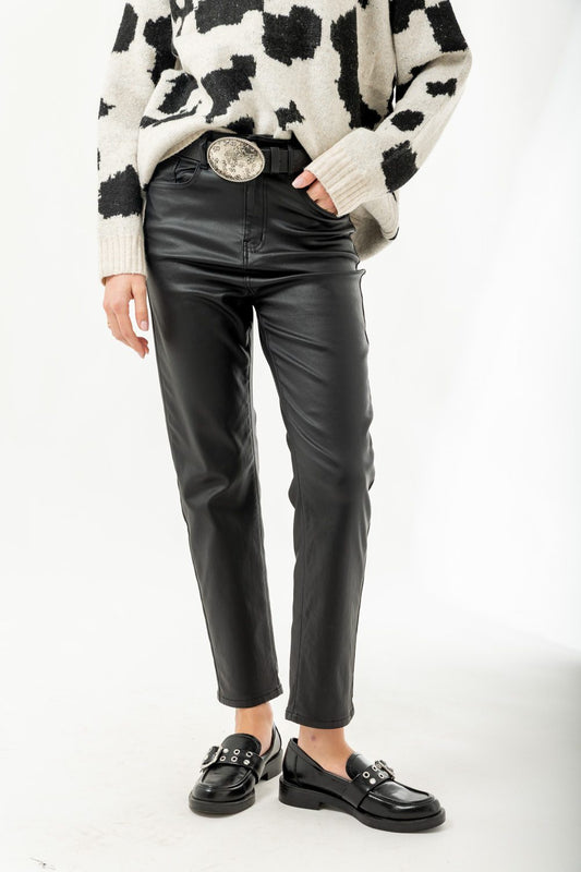 Παντελόνι δερματίνης Mom-Fit