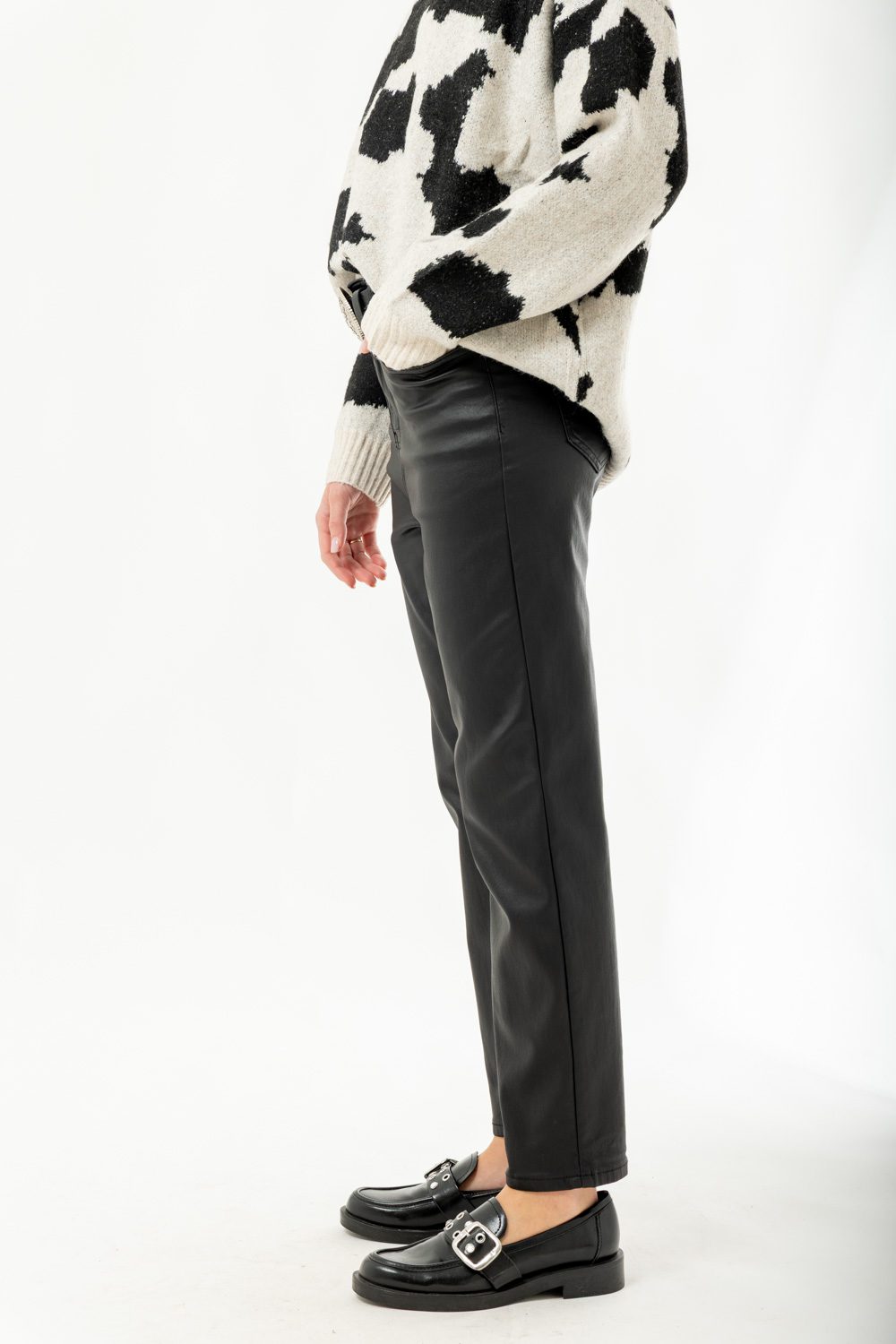 Παντελόνι δερματίνης Mom-Fit