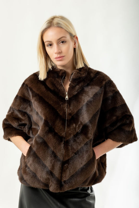 Jacket από οικολογική γούνα