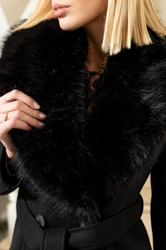 Παλτό midi με γούνα