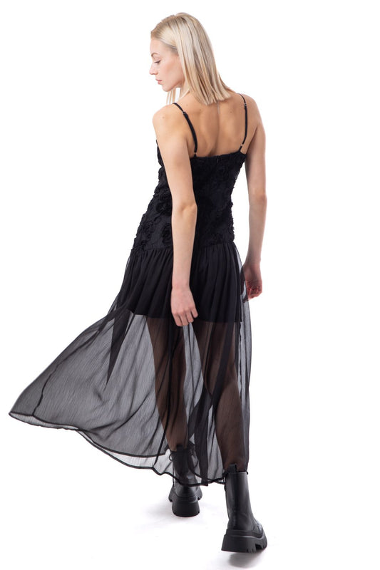 Φόρεμα maxi με διαφάνεια