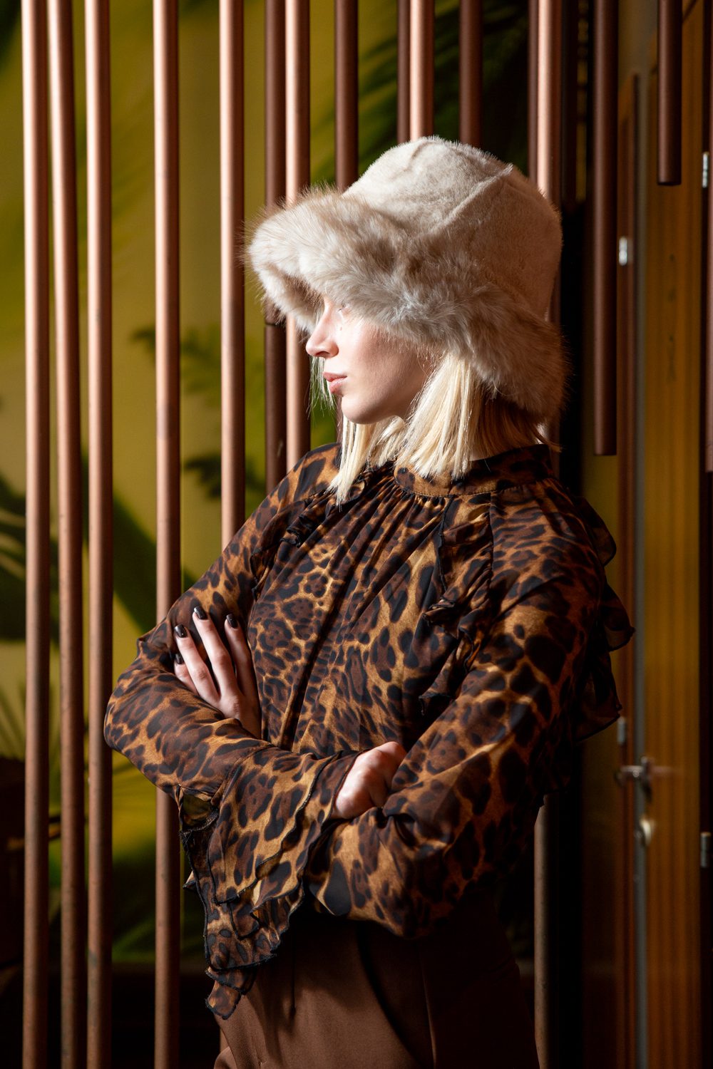 Καπέλλο bucket με γούνα