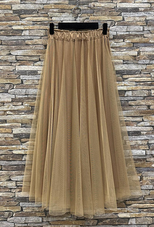 Φούστα maxi tutu μονόχρωμη