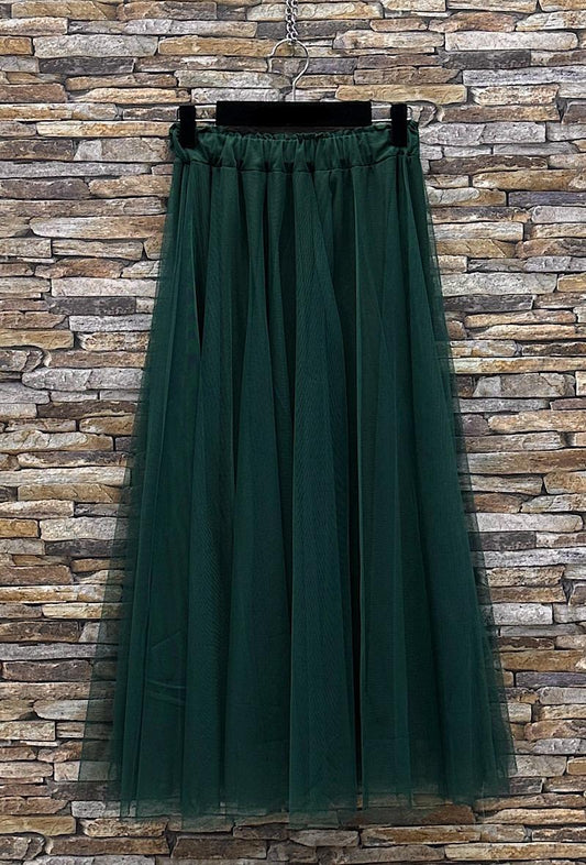 Φούστα maxi tutu μονόχρωμη