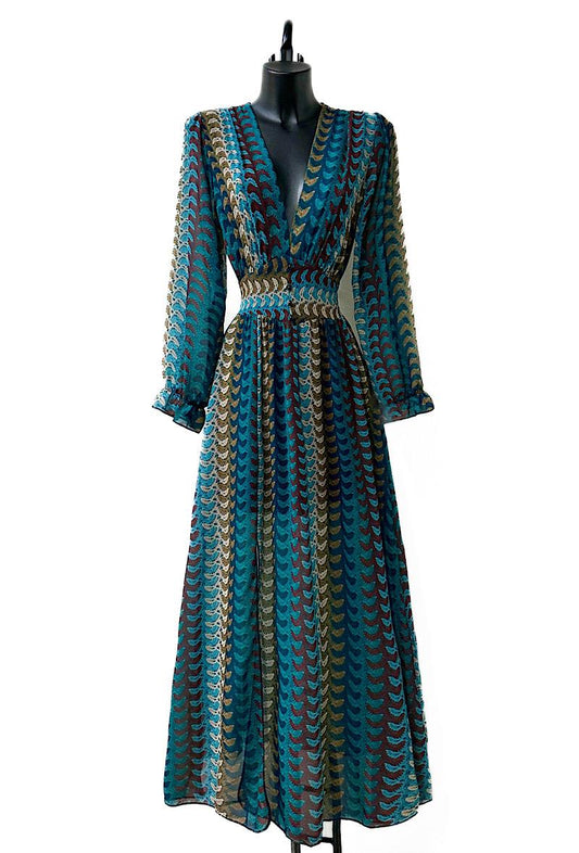 Φόρεμα maxi elegant printed