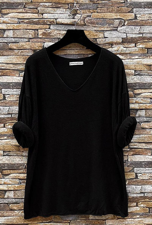 Μπλούζα loose λεπτό πλεκτό