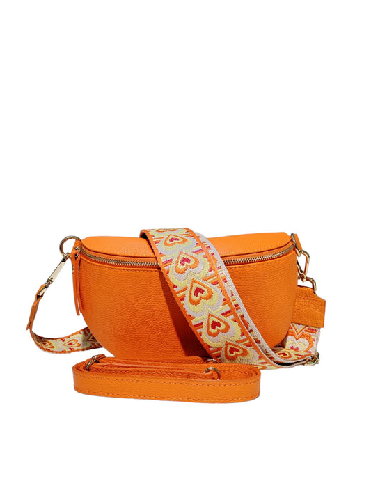 Τσάντα μπανάνα δερμάτινη με ιμάντα