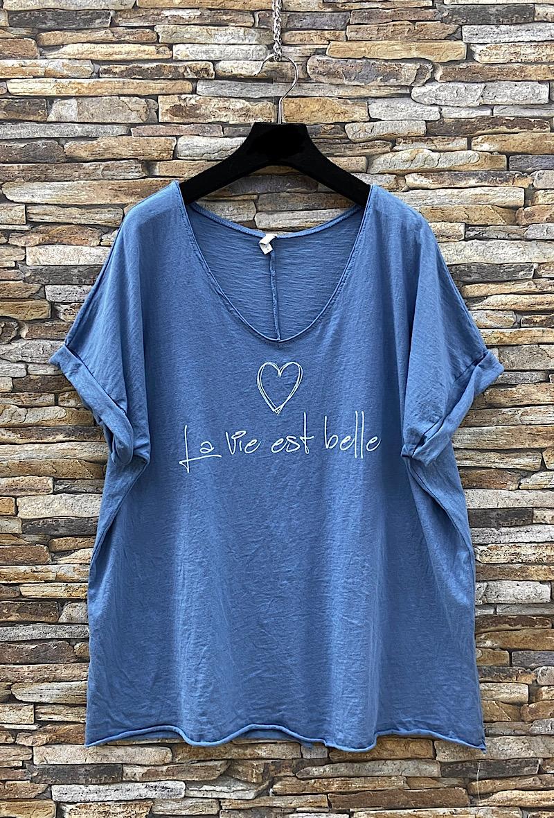 Μπλούζα loose βαμβακερή detailed