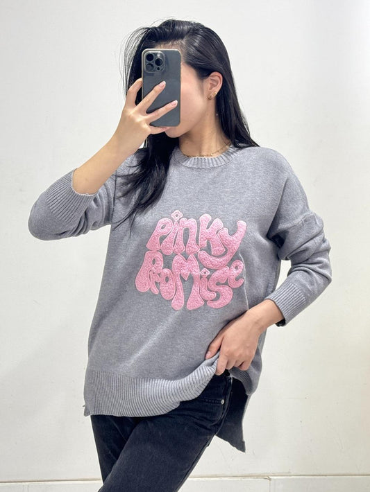 Pullover girly printed "pinky promise"