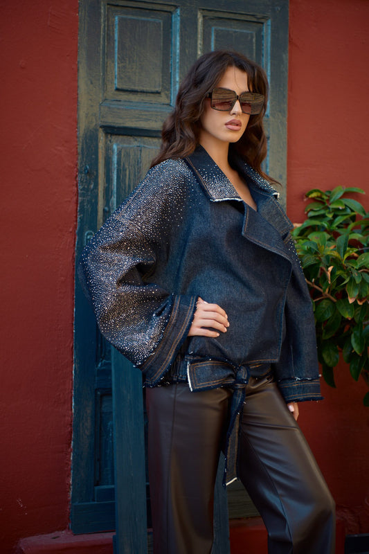Jean Jacket elegant με strass