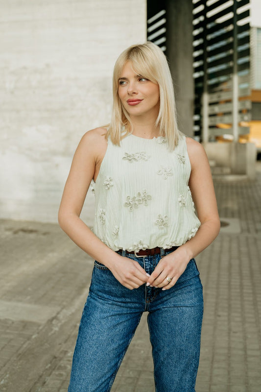 Μπλούζα με 3D λουλούδια