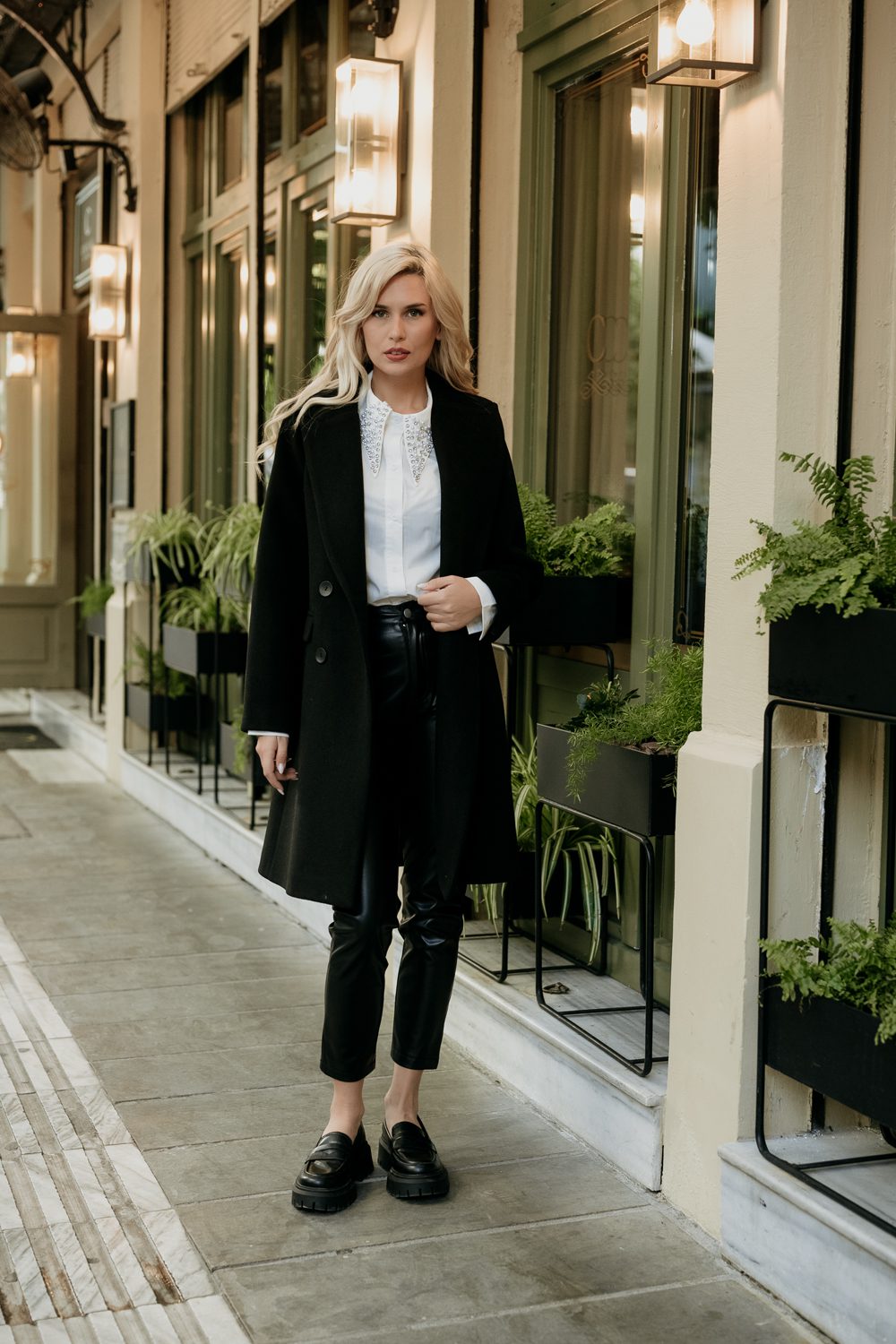 Παλτό midi μάλλινο σταυρωτό