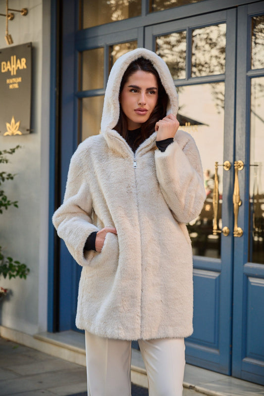 Παλτό midi faux fur