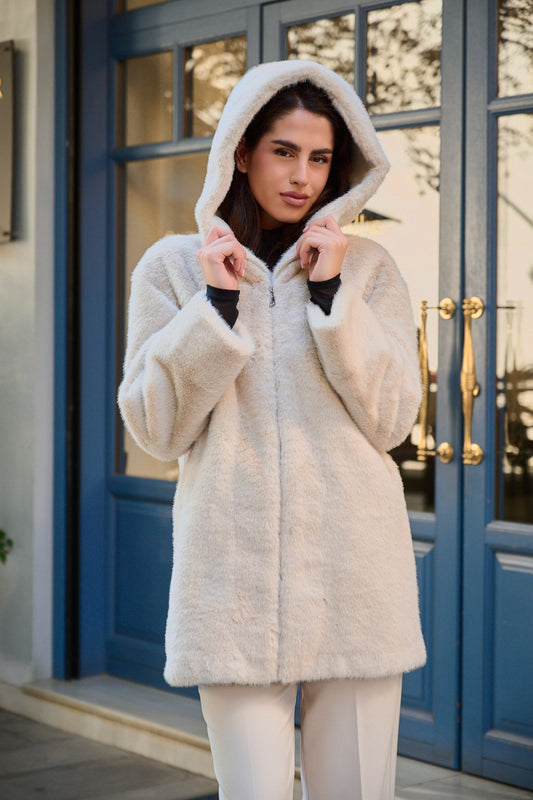 Παλτό midi faux fur
