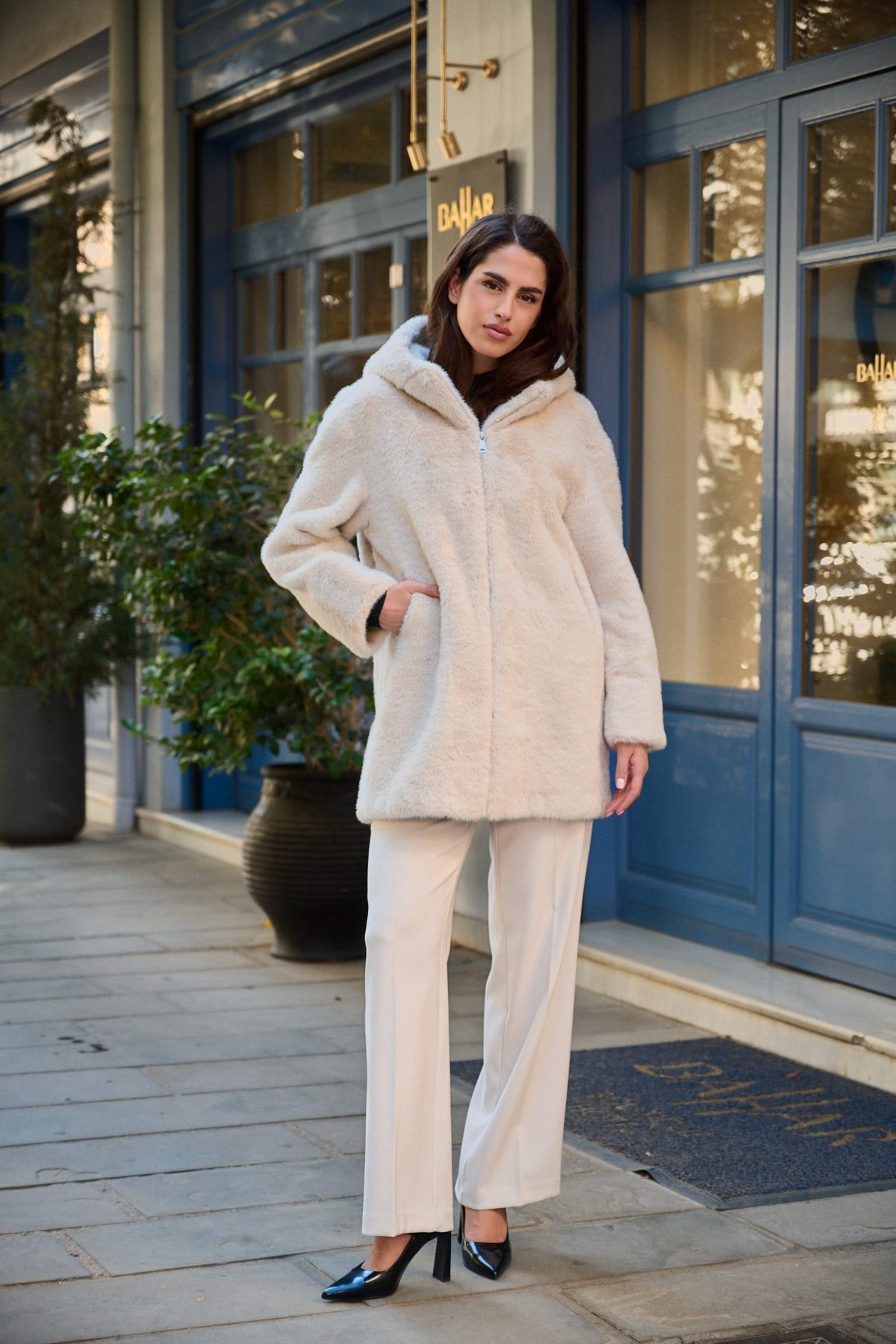 Παλτό midi faux fur