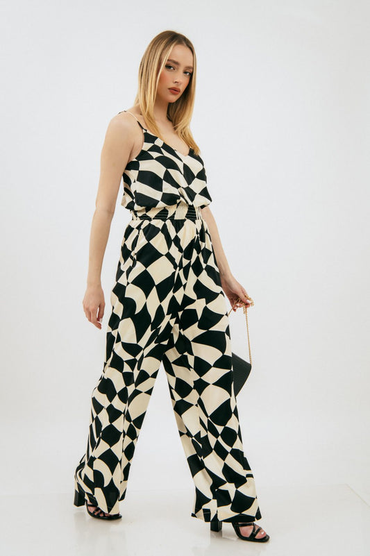 Ολόσωμη φόρμα printed satin