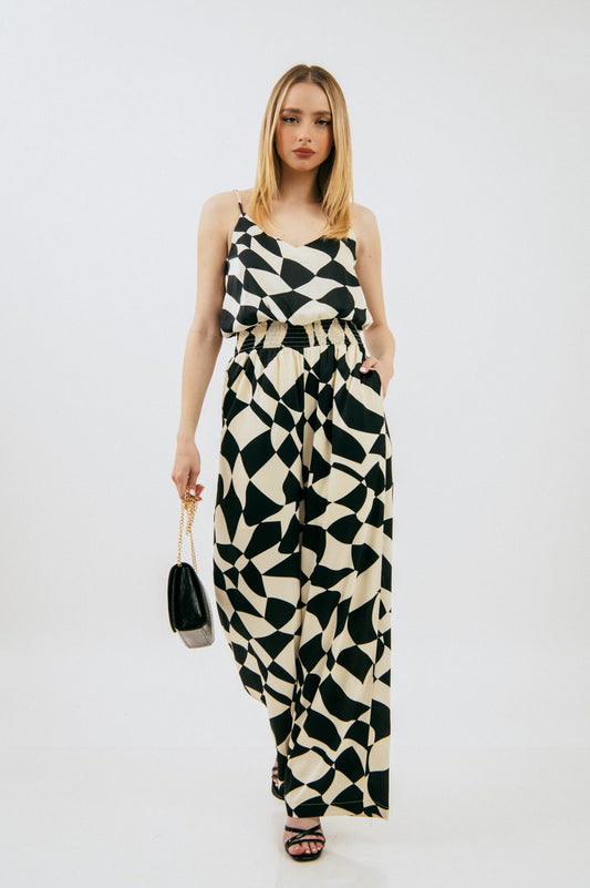 Ολόσωμη φόρμα printed satin