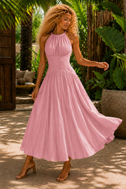 Φόρεμα midi viscose μεσάτο