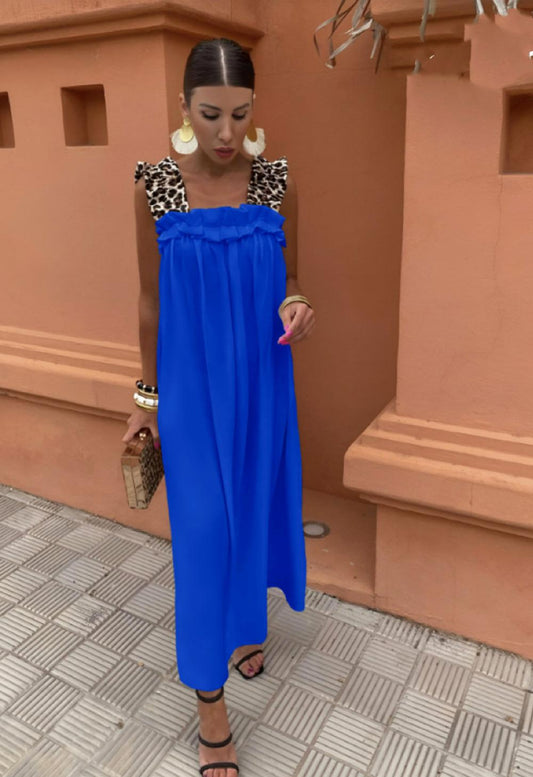 Φόρεμα maxi viscose detailed