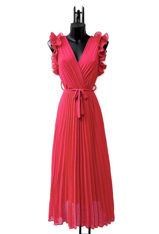 Φόρεμα maxi πλισέ detailed