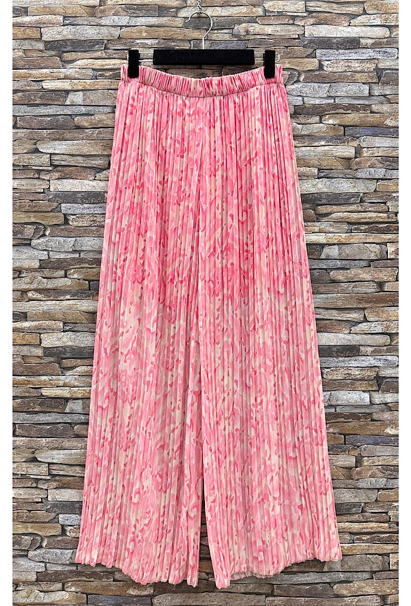 Παντελόνα loose printed εμπριμέ πλισέ