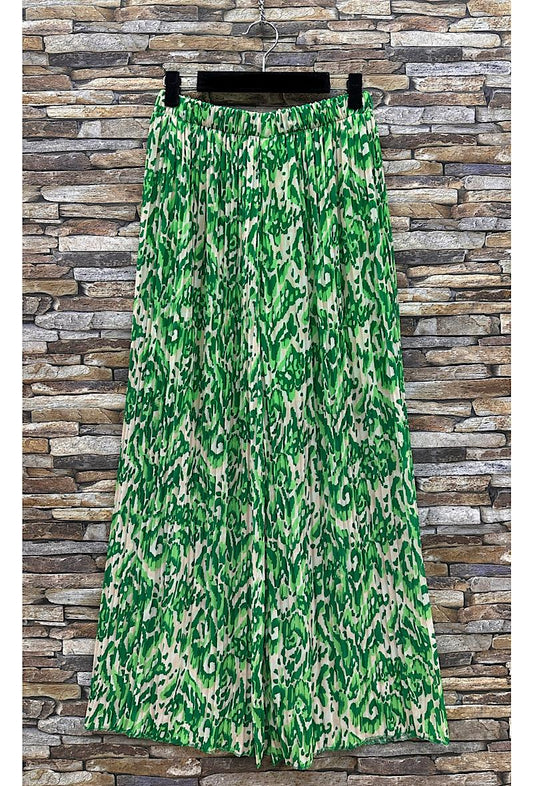 Παντελόνα loose printed εμπριμέ πλισέ