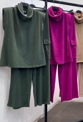 Σετ πλεκτό τοπ & παντελόνα