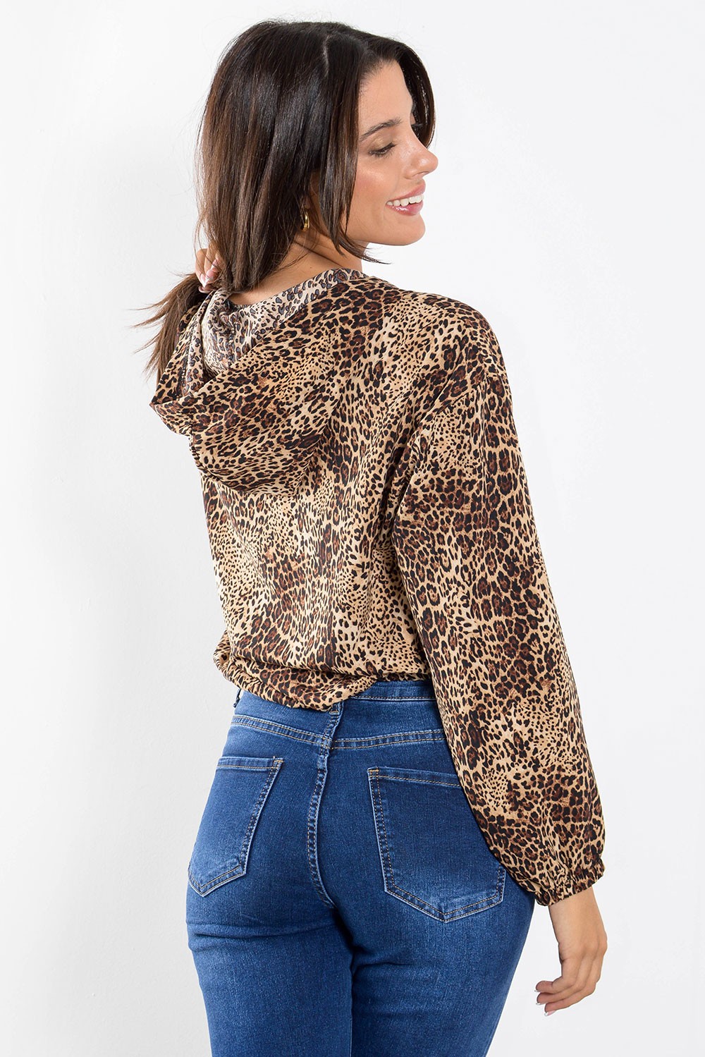Ζακέτα με κουκούλα animal printed