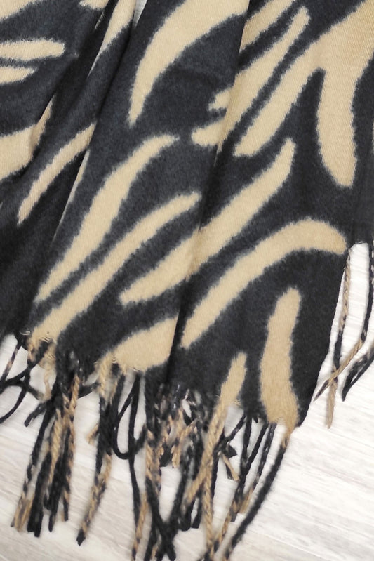 Κασκόλ animal printed με κρόσσια