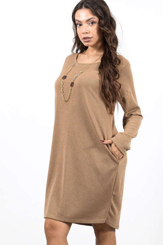 Φόρεμα mini πλεκτό με τσέπες