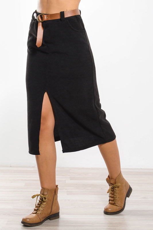 Φούστα midi κοτλέ