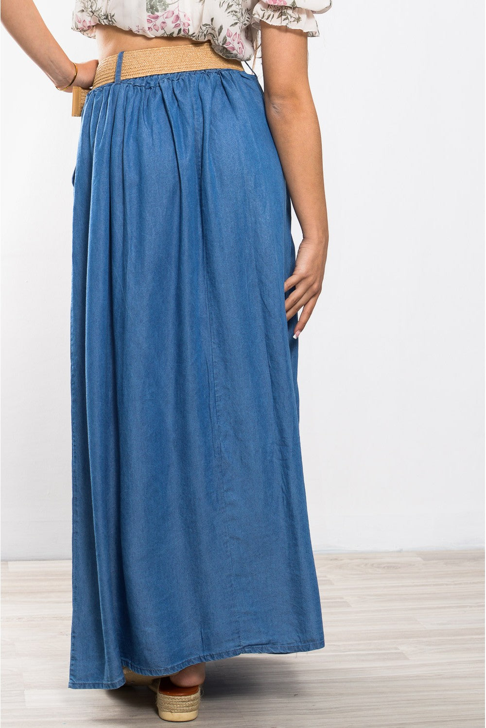 Φούστα denim look maxi σε Α γραμμή