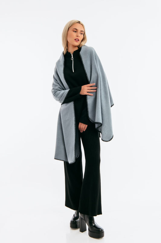 Πασμίνα μονόχρωμη με λεπτομέρεια